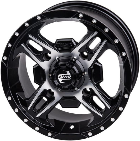 4/156 Tusk Beartooth Wheel 14x7 5.0 + 2.0 Machined/Black