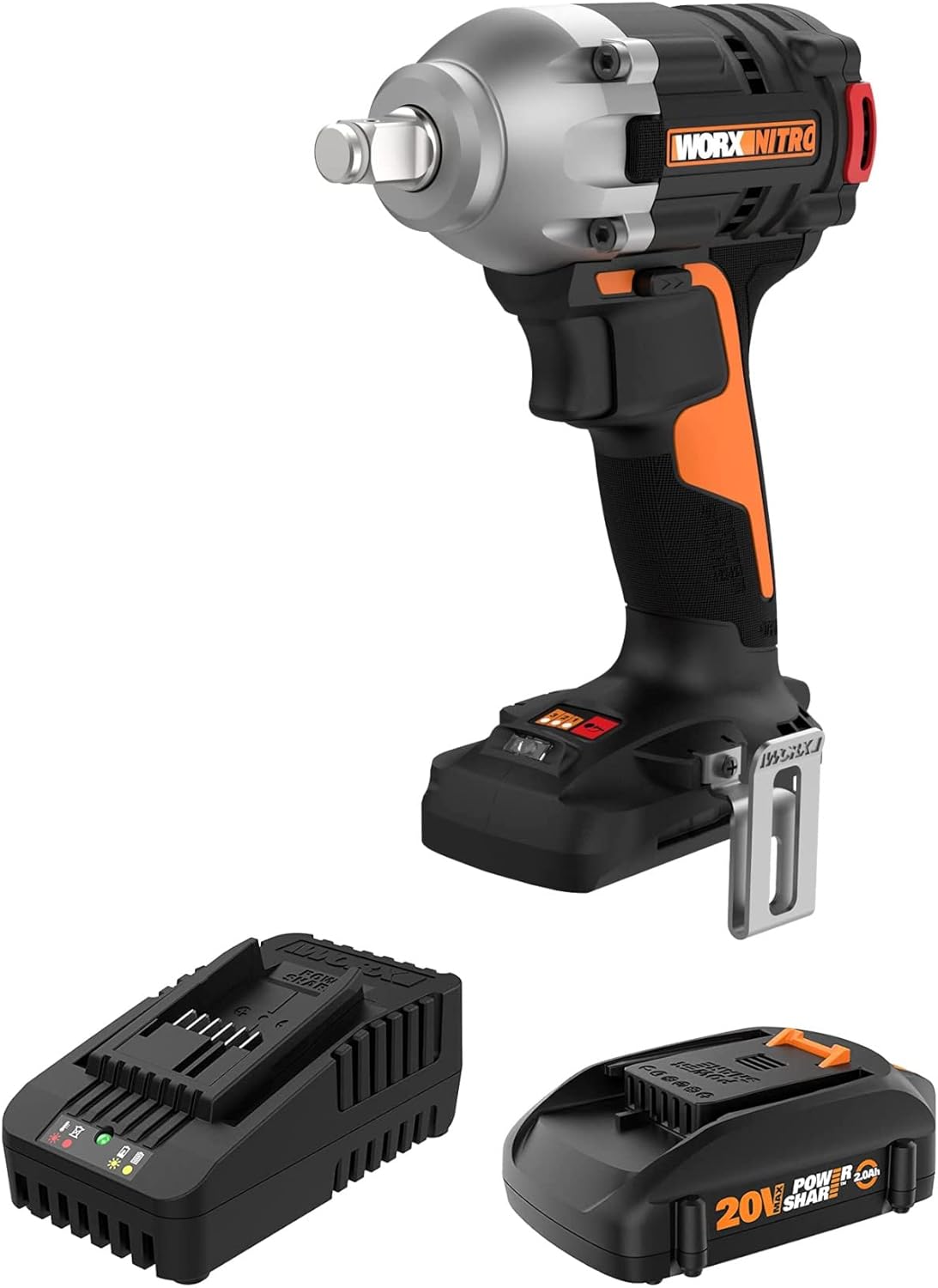 WORX Nitro WX272L 20V Power Share 1\/2" Cordless Impact Wrench with Brushless Motor