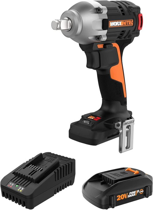 WORX Nitro WX272L 20V Power Share 1\/2" Cordless Impact Wrench with Brushless Motor