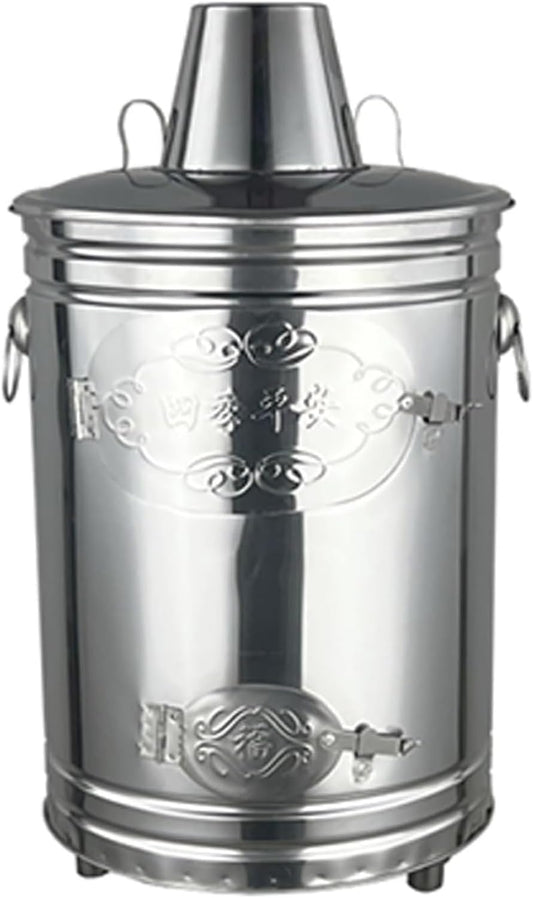 Smokeless Burn Barrel,Burn Barrel, Incineration Barrel，Burn Barrels for Outside for Burning Trash，Living Room Outdoor Park Yard(Silver,Large)