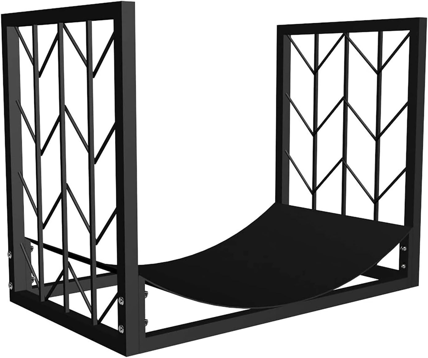 Outdoor Firewood Rack with Rustproof Wrought Iron Ventilation Log Storage Holder for Fireplace and Garden Storage(