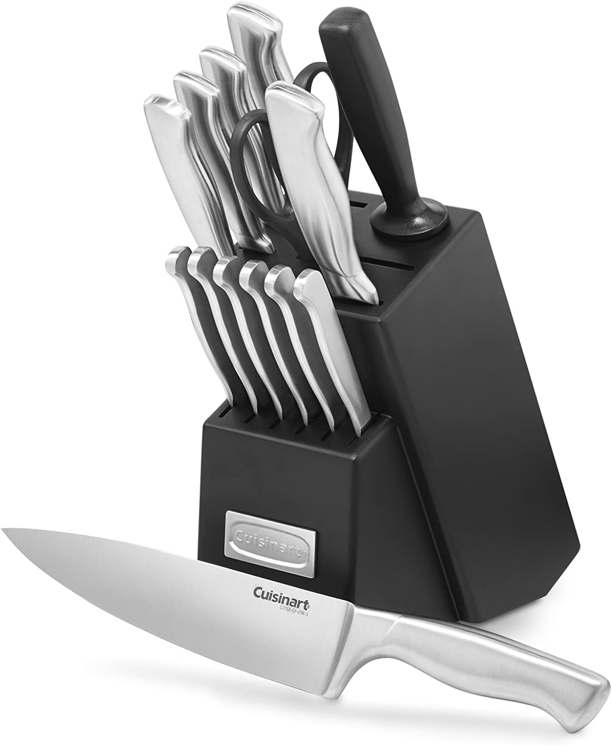 Cuisinart Stainless Steel Hollow Handle 15-Piece Cutlery Block Set, Kitchen Knife Set with Steel Blades for Precise Cutting, Durable Knives with Ergonomic Handles, C77SS-15PK