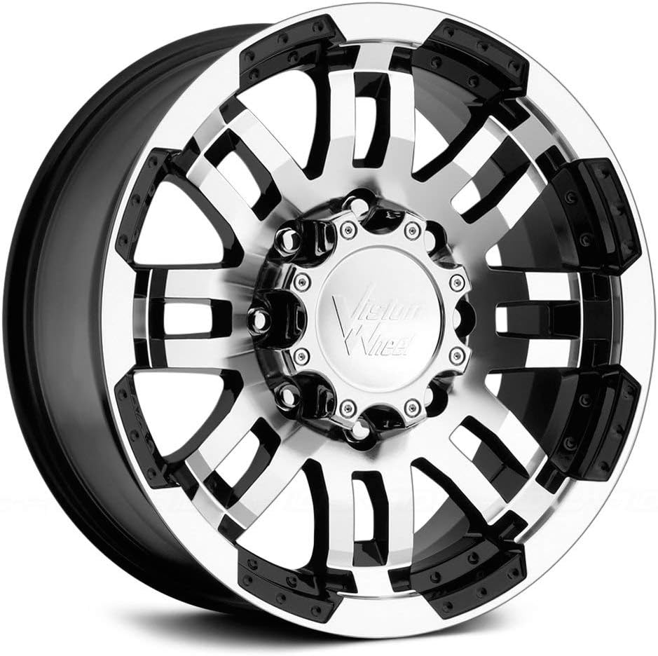 Vision 375 Warrior Gloss Black Machined Face Wheel Finish (18 x 7.5 inches /6 x 130 mm, 55 mm Offset)