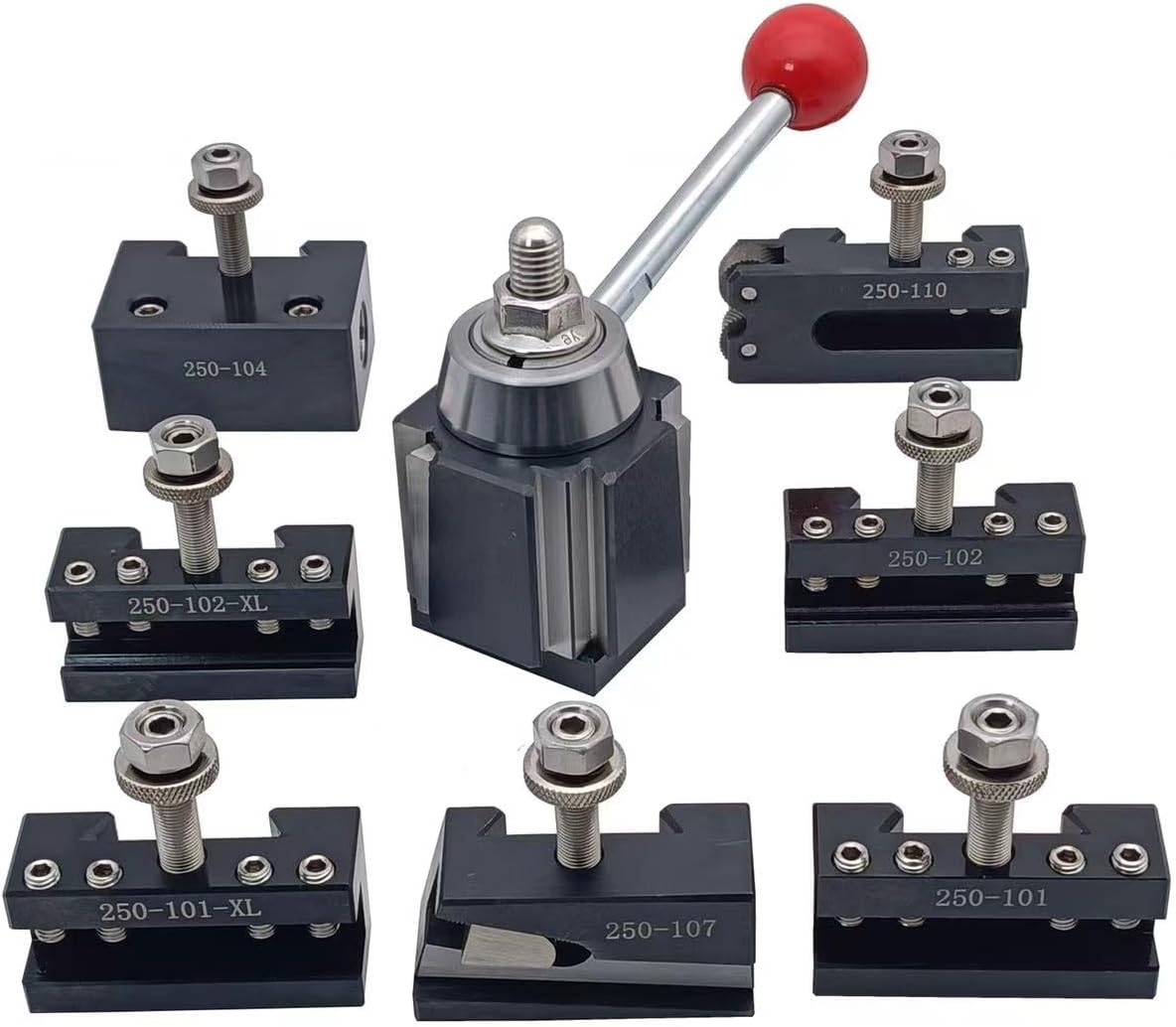 8 PCS Wedge Type AXA Quick Change Tool Post With Tool Holders For Lathe Swing Dia 6-12",250-111 (AXA-8PCS)