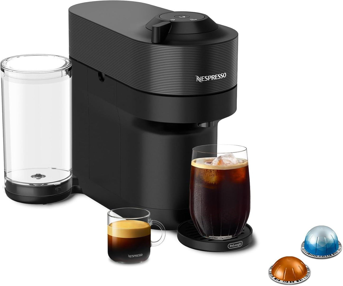 Nespresso Vertuo Pop+ Coffee and Espresso Machine by De'Longhi, Liquorice Black