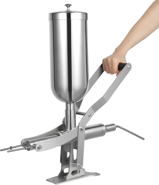 Manual Donut Filler Machine Professional Stainless Steel Cream Filling Injector Ideal for Donut Jelly Filling High Capacity 5.28qt Efficient Quantitative Filling with Adjustable Nozzle