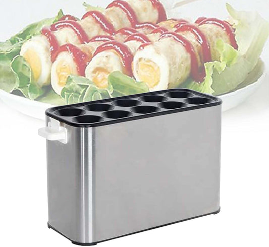 NYMFEA Automatic Electric Omelette Maker, 10 Hole Electric Maker, Independent Switch, Auto-Rising Egg Rolls, Ideal for Home, Convenience Stores, Restaurants