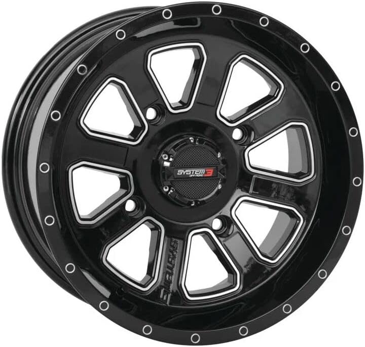 System 3 Off-Road ST-4 Aluminum Wheels 14x7, 4/156, 4+3, Black/Machined 14S3-4156