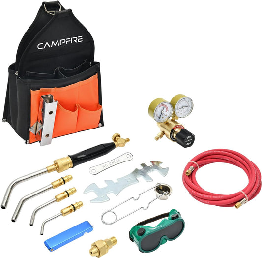 CAMPFIRE Air Acetylene Torch Kit With Tool Bag Turbotorch Kit, Fuel Gas Kit Professional Series