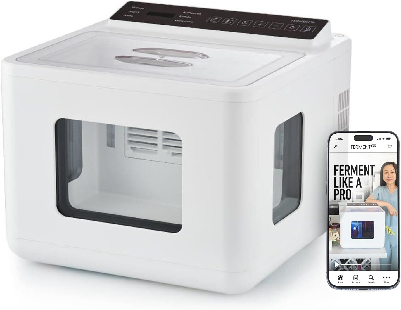 12.8L Smart Fermentation Machine - All-in-One Automatic Maker for Yogurt, Kombucha, Kimchi, Natto - Precise 50-115°F, Heating & Cooling, Fermenter w/Temp Control, 1 hour to 30 Day Timer