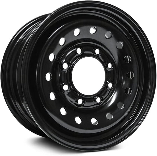 16x6.5 inch Custom Wheel - Black Dually Style Steel Rim ST Bolt- Pattern 8x165.1 mm Offset 28 mm