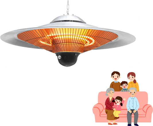 Commercial Infrared Heater, 2500W Electric Hanging Patio Heater, Overheat & Tip-Over Protection Outdoor Heater, Infrared Hanging Patio Heater, Outdoor Heating for Commercial and Residential
