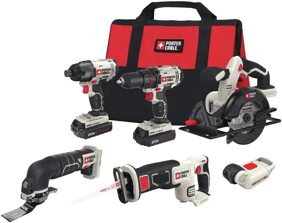 PORTER-CABLE PCCK6116 20V MAX* Lithium Ion 6-Tool Combo Kit