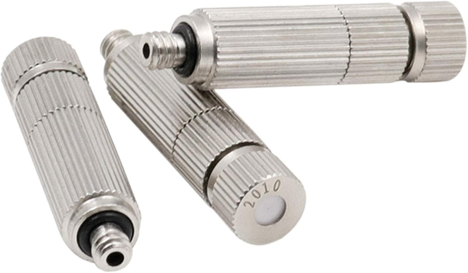 Haueeschoen 80pcs Brass Misting Nozzle Kit for Cooling System, High Pressure 3\/16" Threaded Mister Nozzles, Anti-drip Fogging Spray Head for Landscaping, Air Humidification, Spraying Disinfection