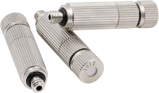 Haueeschoen 80pcs Brass Misting Nozzle Kit for Cooling System, High Pressure 3\/16" Threaded Mister Nozzles, Anti-drip Fogging Spray Head for Landscaping, Air Humidification, Spraying Disinfection