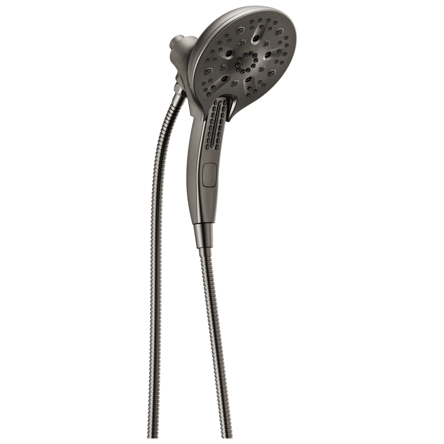 Delta Universal Showering Components 3.0 -Spray Lumicoat Black Stainless 6.0625-in Round Dual/Combo High Pressure Shower Head 2.5 GPM