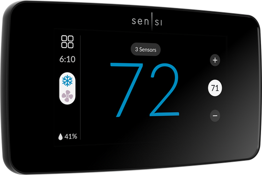 Emerson Sensi Black Beveled Edge Smart Thermostat with Wi-Fi Compatibility ST76