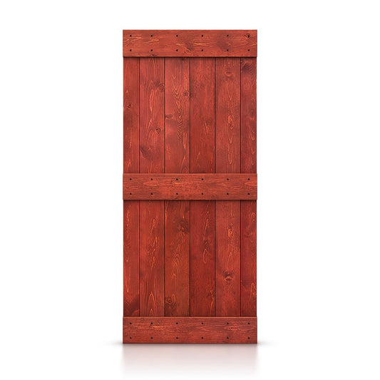 CALHOME 24-in x 84-in Cherry red Pine Wood Solid core Single Barn Door (Hardware Not Included)