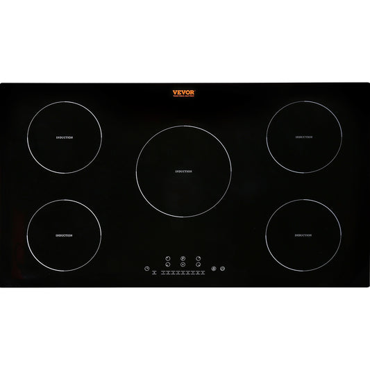 VEVOR 35.4 x 20.5 x 2.4-IN 9200W 240V 36-in 5 burners Black Induction Cooktop