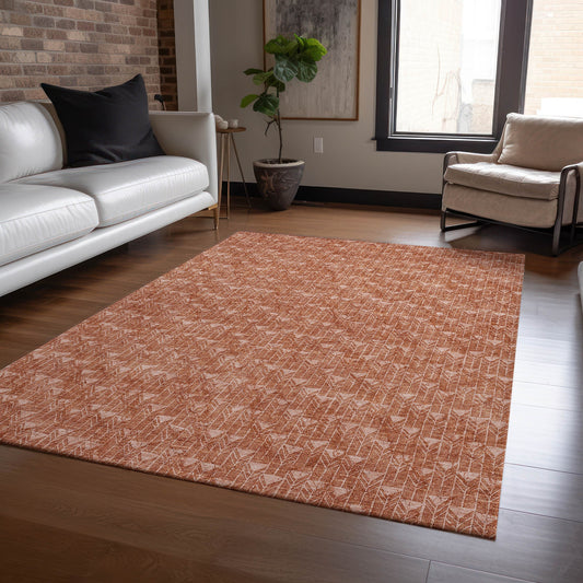 Addison Rugs Chantille ACN514TR 10 x 14 (ft) Terracotta Rectangular Indoor/Outdoor Abstract Machine washable Area rug