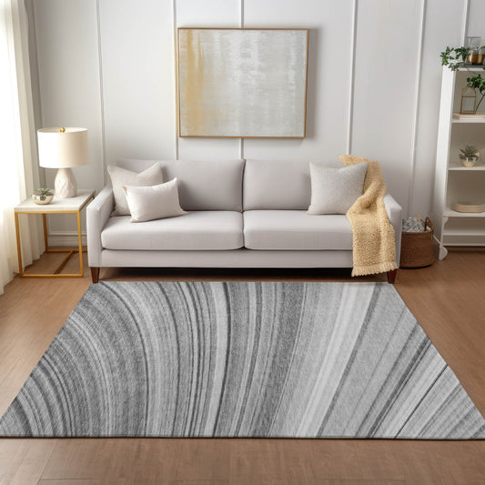 Addison Rugs Chantille ACN585GY 9 x 12 (ft) Gray Rectangular Indoor/Outdoor Abstract Machine washable Area rug