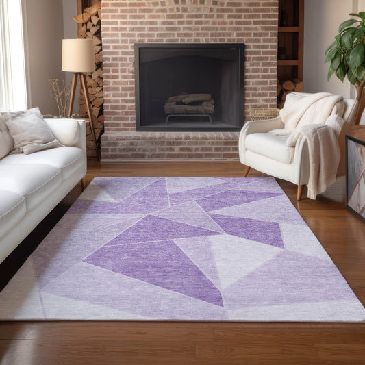 Addison Rugs Chantille ACN636LL 9 x 12 (ft) Lilac Rectangular Indoor/Outdoor Geometric Machine washable Area rug