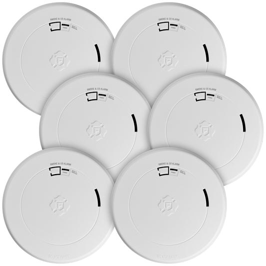 First Alert BRK 10-Year Battery, Battery-operated Smart Photoelectric Combination Smoke and Carbon Monoxide Detector 6 -Pack