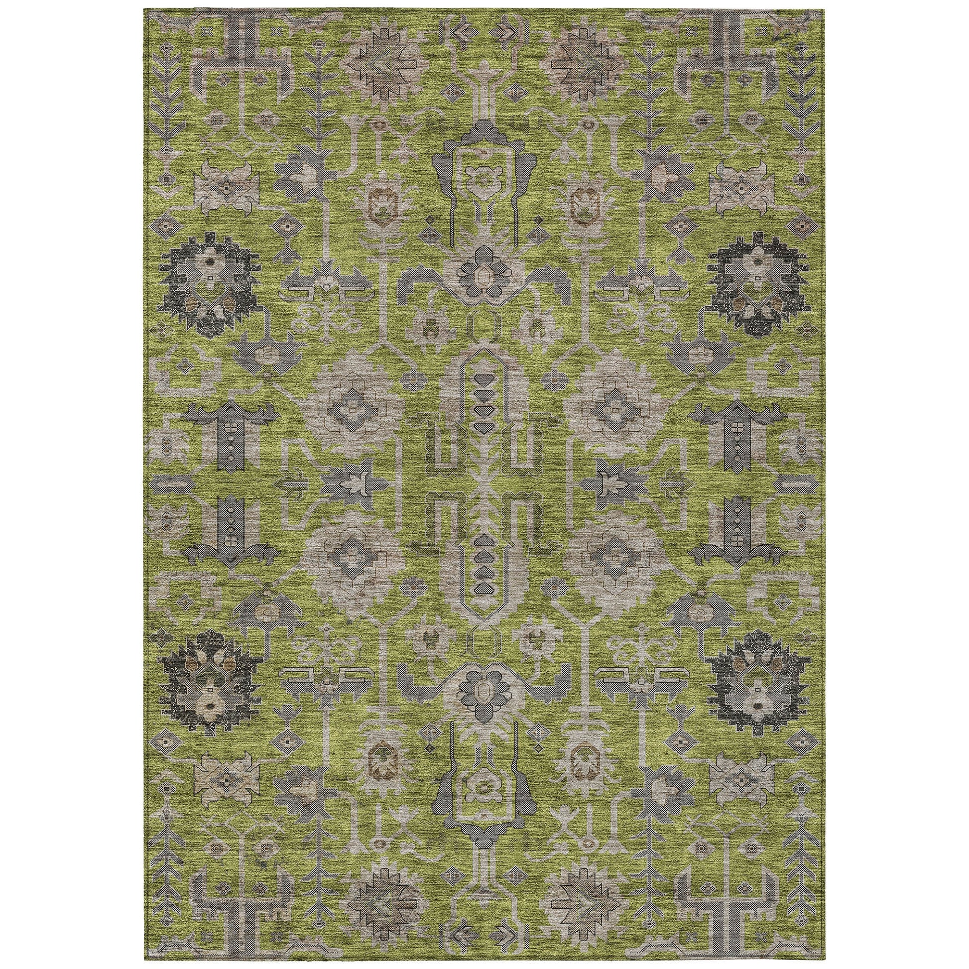 Addison Rugs Chantille ACN697OL 8 x 10 (ft) Olive Rectangular Indoor/Outdoor Geometric Machine washable Area rug