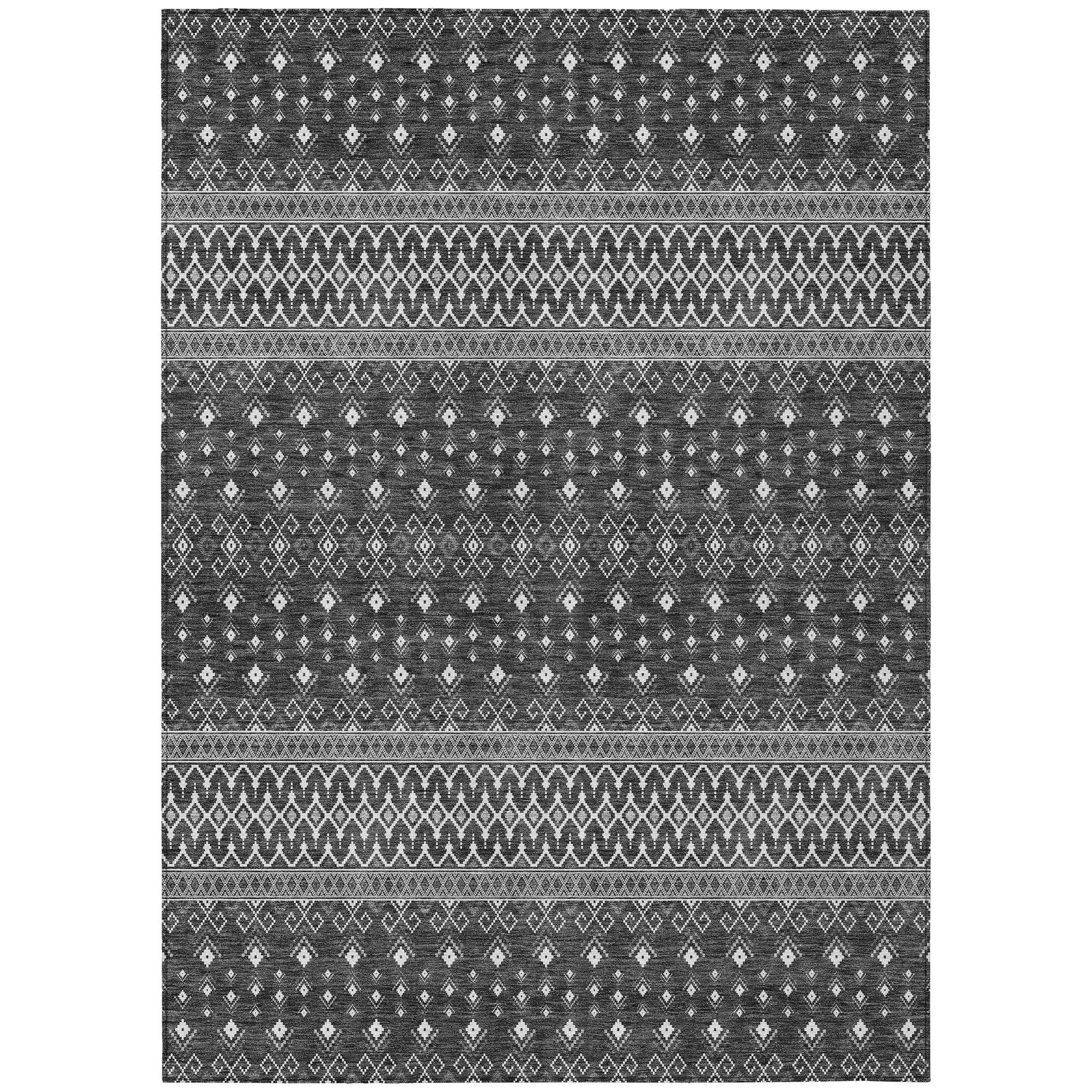 Addison Rugs Chantille ACN708GY 8 x 10 (ft) Gray Rectangular Indoor/Outdoor Geometric Machine washable Area rug