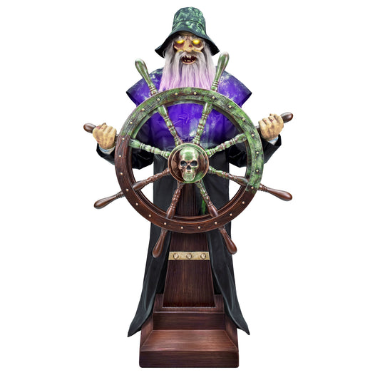 Haunted Living 6-ft Lighted Talking Steering Captain Motion Activated Animatronic
