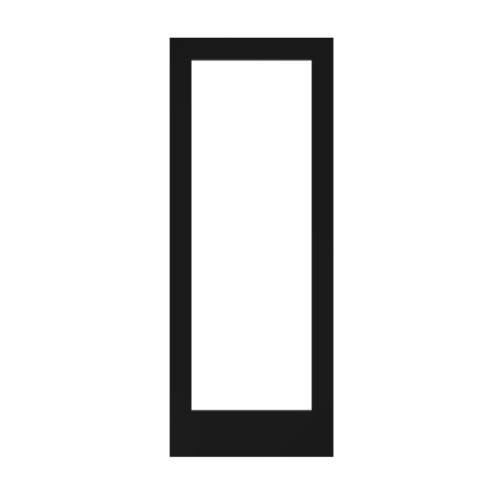 EightDoors 36-in x 80-in Black 1-panel square Clear glass Smooth Solid core Prefinished Pine Wood Slab Door