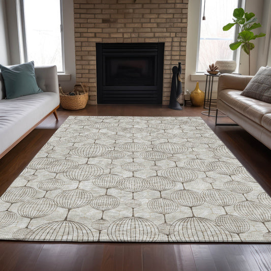 Addison Rugs Chantille ACN732BG 8 x 10 (ft) Beige Rectangular Indoor/Outdoor Geometric Machine washable Area rug