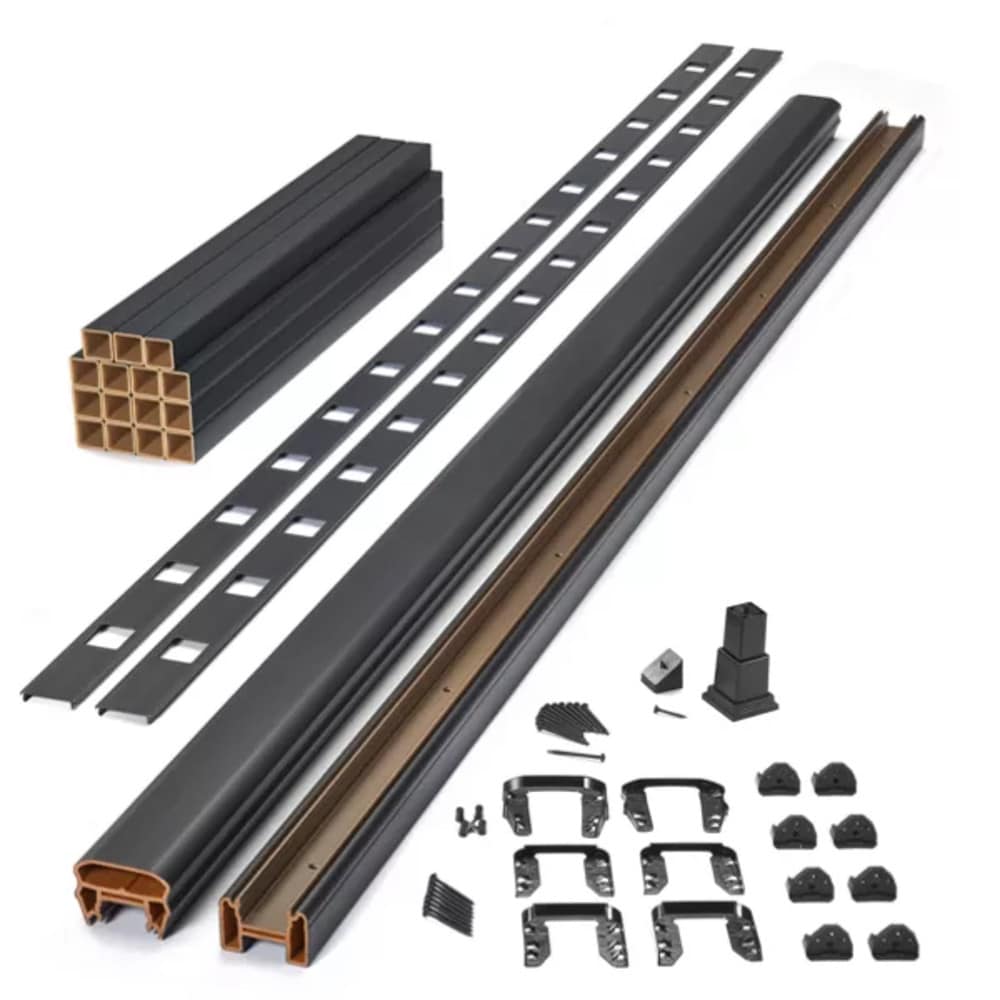 Trex Transcend 8-ft x 36-in Charcoal Black Composite Deck Stair Rail Kit