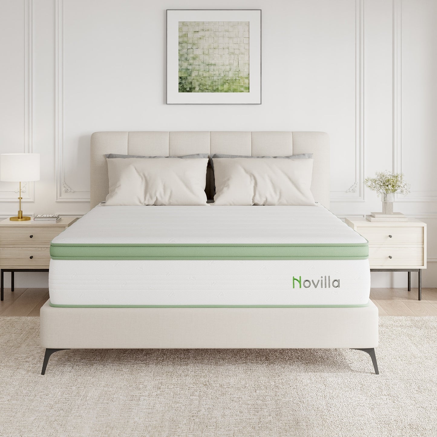 Novilla 12-in Medium Queen Hybrid Memory Foam/Coil Blend Mattress in a Box