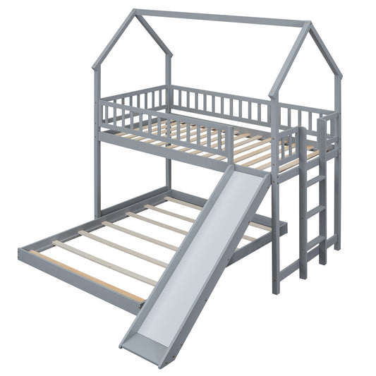 Qualler Gray Twin over full Bunk Bed