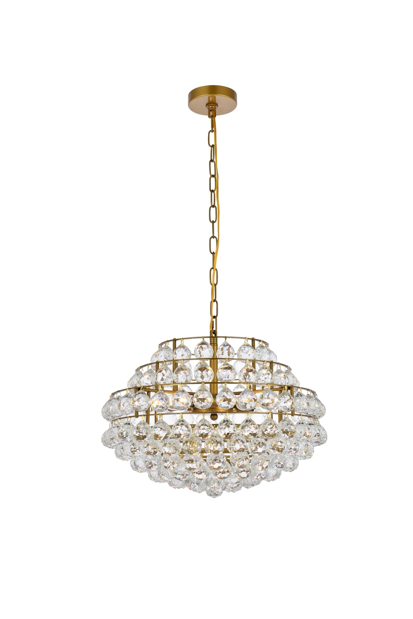 Elegant Decor Home Furnishing 5 -Light Brass Modern/contemporary Dome Medium Hanging Pendant light