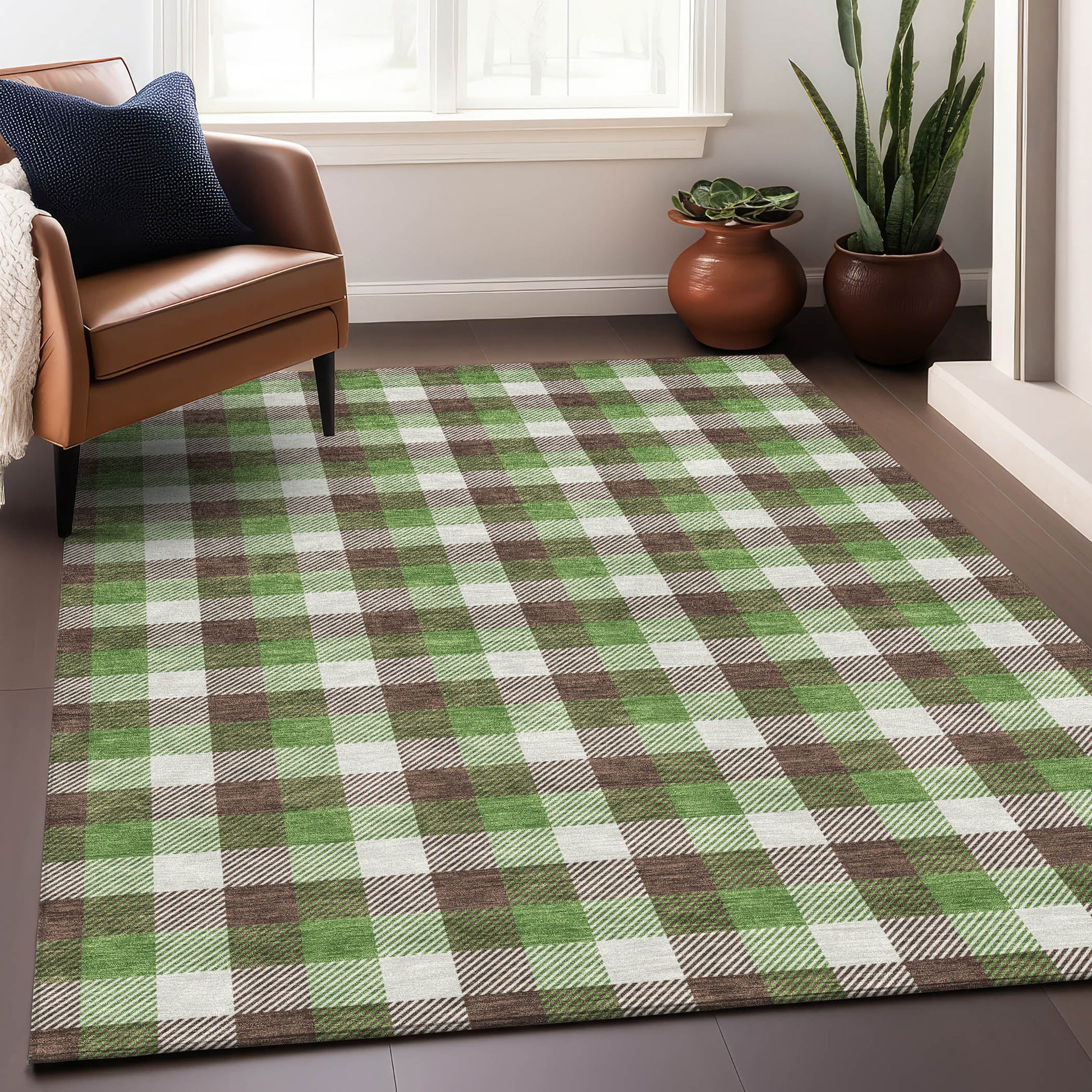 Addison Rugs Chantille ACN1053BR 9 x 12 (ft) Brown Rectangular Indoor/Outdoor Geometric Machine washable Pet Friendly Area rug