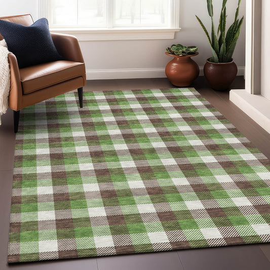 Addison Rugs Chantille ACN1053BR 9 x 12 (ft) Brown Rectangular Indoor/Outdoor Geometric Machine washable Pet Friendly Area rug