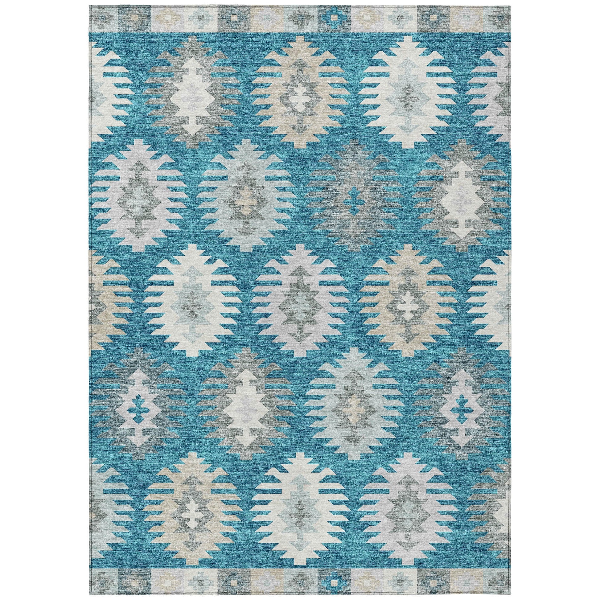 Addison Rugs Chantille ACN983TE 8 x 10 (ft) Loomed Teal Rectangular Indoor/Outdoor Machine washable Pet Friendly Area rug