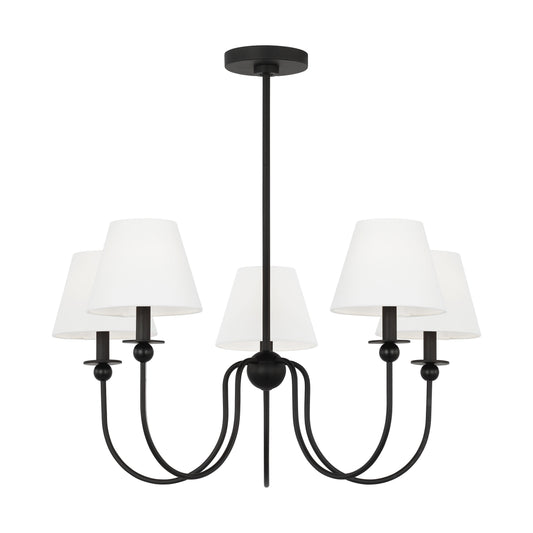 Scott Living Elsay 5 -Light Black Transitional For Use in Dining Rooms, Living Rooms Chandelier