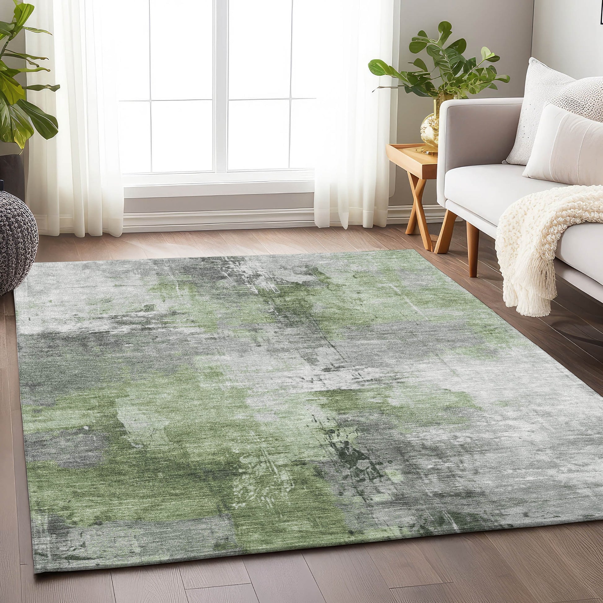 Addison Rugs Chantille ACN1671GE 8 x 10 (ft) Loomed Green Rectangular Indoor/Outdoor Machine washable Pet Friendly Area rug