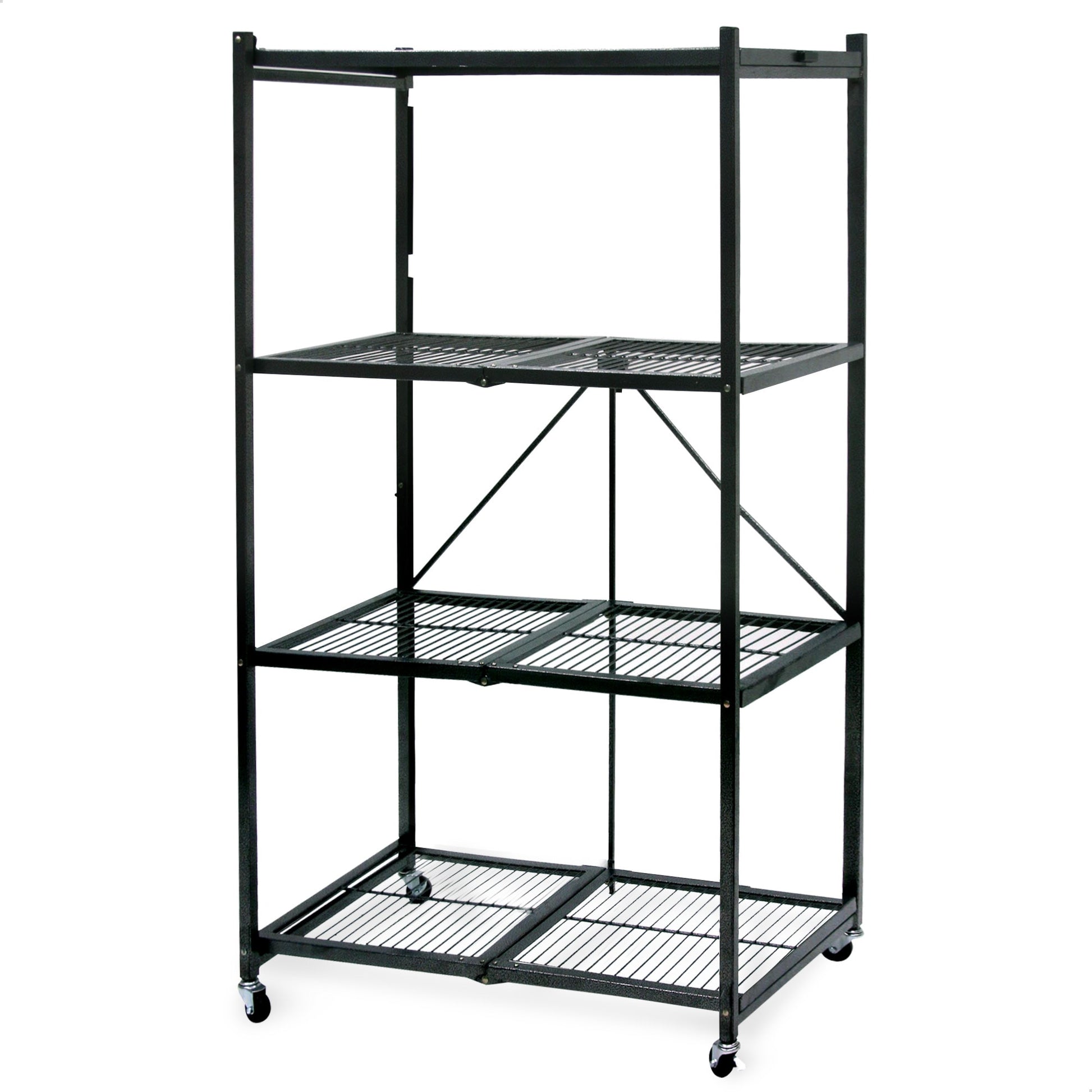 Origami 4 -Tier Gray Wire Utility shelving unit ( 35.8-in W x 20.9-in D x 60-in H ) 2 -Pack