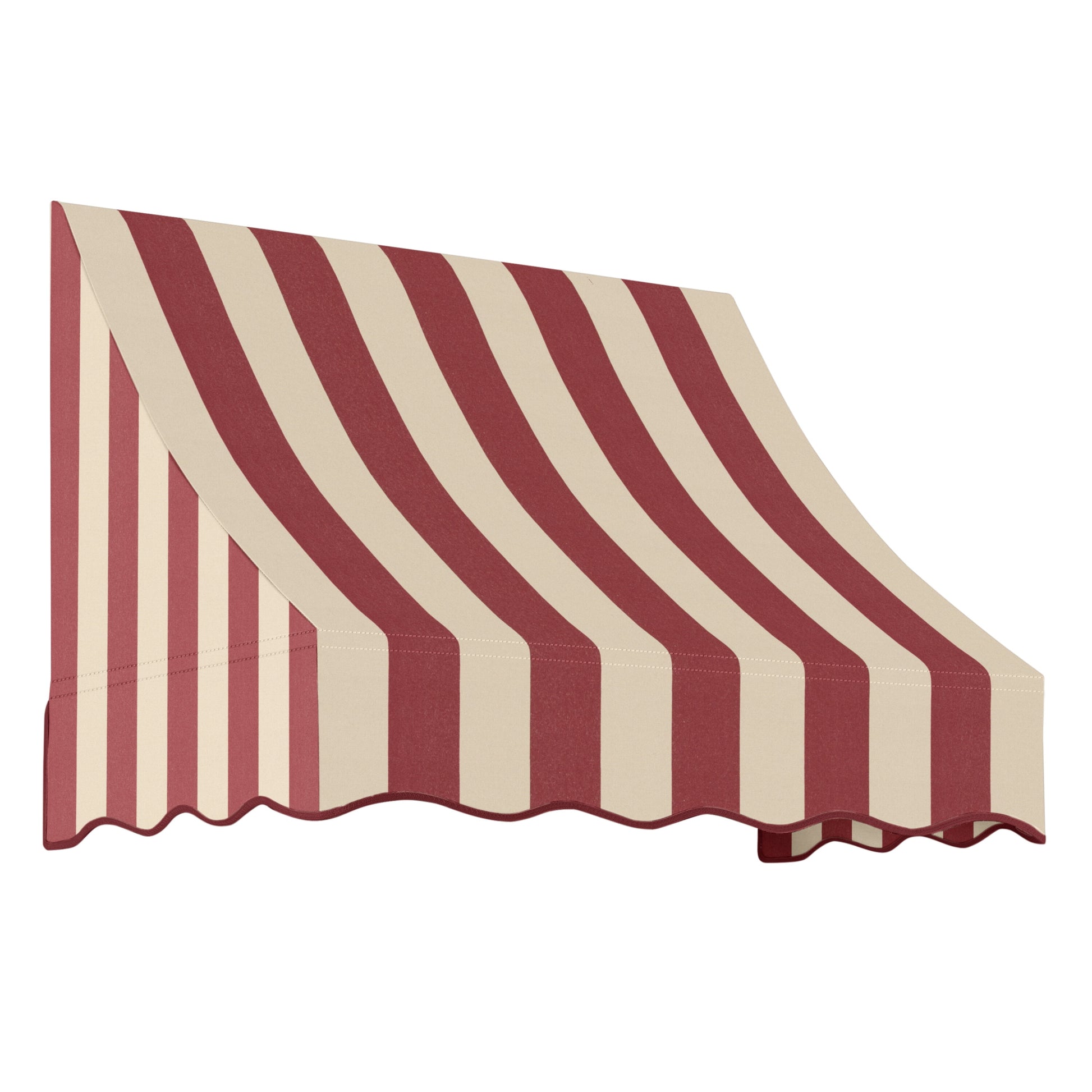 Awntech Nantucket 52.5-in Wide x 36-in Projection x 44-in Height Fabric Burgundy/Tan Stripe Striped Fixed Window/Door Awning