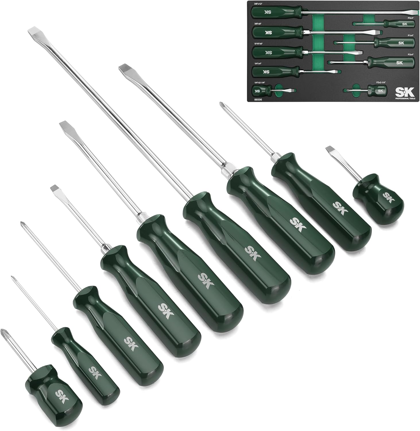 SK Tools USA 9 Piece, SureGrip® Combination Screwdriver Set | 86006