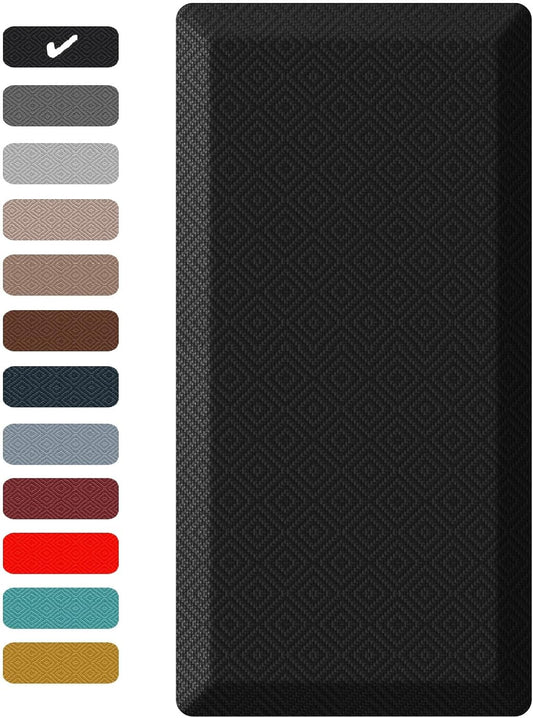 Ophanie Kitchen Mats for Floor, 3\/4 inch Thick, 20x39 Anti Fatigue Cushioned Mat, Kitchen Rugs, Waterproof, Comfort Ergonomic Standing Mat for Office, Home, Sink, Black Non-Slip Ridged Bottom