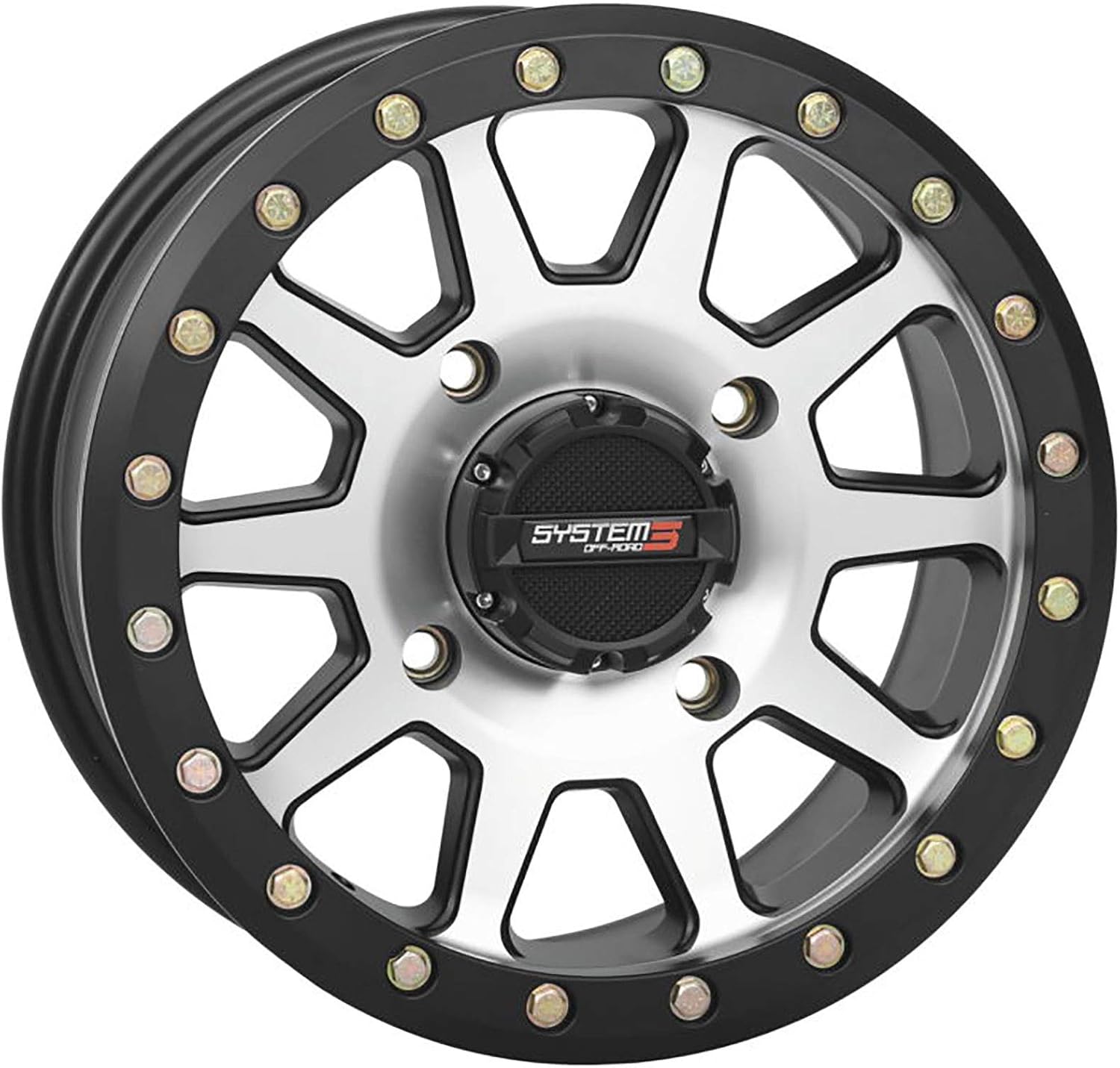 System 3 Off-Road SB-3 Beadlock UTV Wheels - Machined / 14x7 4/137 5+2