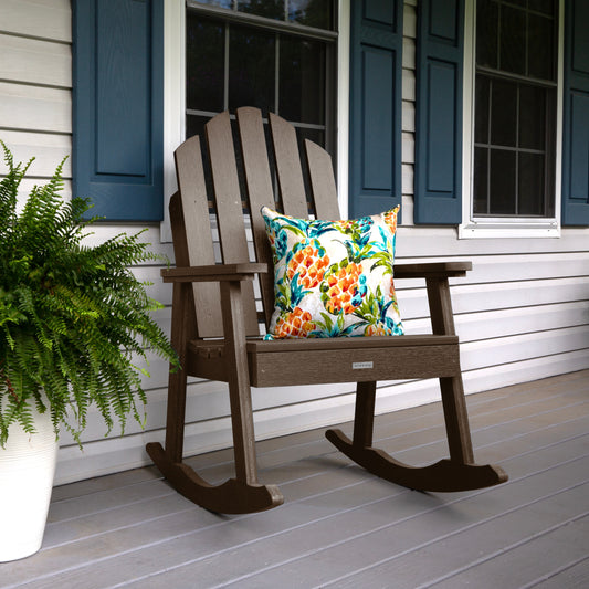 highwood The Classic Westport Weathered Acorn Poly-lumber Frame Rocking Chair with Slat Seat