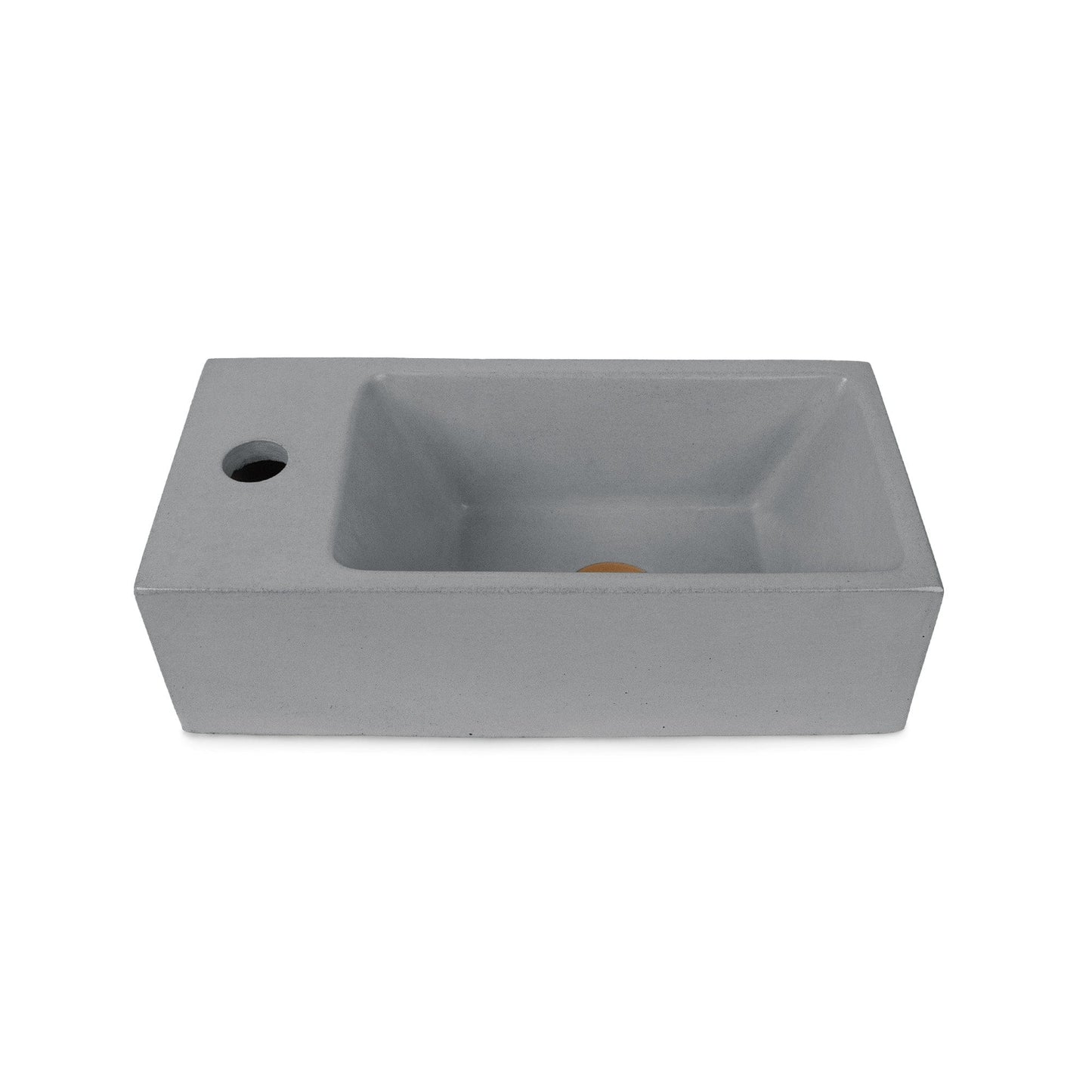 Concretti Concrete 17.75-in Vessel Rectangular Modern Stone Bathroom Sink