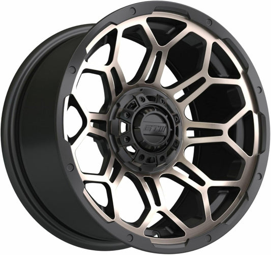 GTW Bravo - 14 Aluminum Golf Cart Wheel 14x7 | 4-4 Bolt | 3:4 Offset (Bronze\/Black)