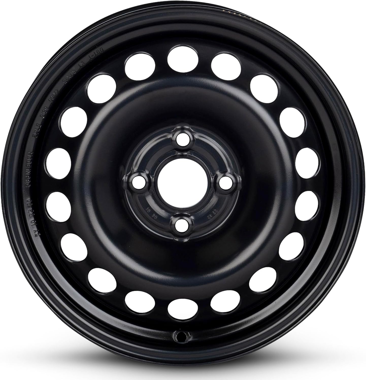 For 2004-2021 Chevrolet Aveo 15 Inch Black Painted Steel Rim - OE Direct Replacement - Road Ready Car Wheel